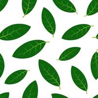 Seamless pattern with green summer leaves. Vector illustration.