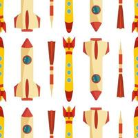 Seamless pattern with space rocket. Vector illustration.