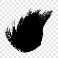 Black grunge brush stroke. Paint brush ink stain. Ink spot isolated on background. Vector illustration