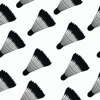 Seamless vector pattern of badminton shuttlecocks. Seamless pattern with flounce and feather sports theme of badminton.Vector