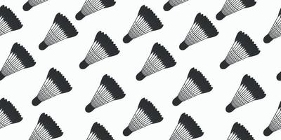 Seamless vector pattern of badminton shuttlecocks. Seamless pattern with flounce and feather sports theme of badminton.Vector