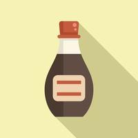 Soy sauce menu icon flat vector. Food fish vector