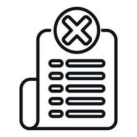 Paper blacklist icon outline vector. Virus message vector