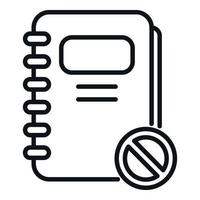 Blacklist notebook icon outline vector. Mail user vector