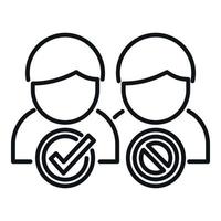 Person blacklist icon outline vector. Digital user vector