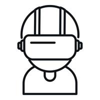 Computer vr headset icon outline vector. Video digital vector