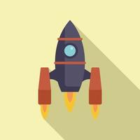 Start rocket space icon flat vector. Fire launch vector