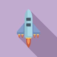 Ship launch icon flat vector. Rocket fire vector