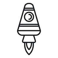 Fire launch icon outline vector. Space rocket vector