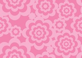 Pink Floral Background, Modern Illustration in Flat Design, Landscape Image. Vivid Magenta Blooming Flowers Print Design vector