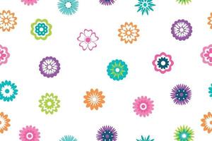 Modern seamless print pattern with spring botanical flowers. Floral motifs. Background of bright multicolored flowers. Vector