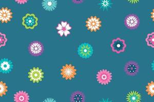 Modern seamless print pattern with spring botanical flowers. Floral motifs. Background of bright multicolored flowers. Vector