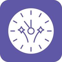 New Year Clock Vector Icon Design