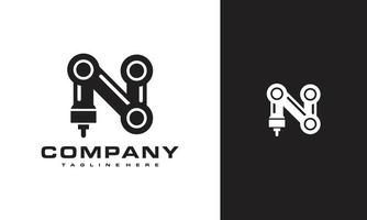 initial N robot logo vector