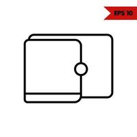 wallet line icon vector