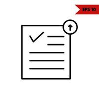 paper document and arrow in button line icon vector