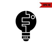 lamp of smart glyph icon vector