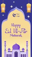 happy eid mubarak eid mubarak greeting card design template vector illustration