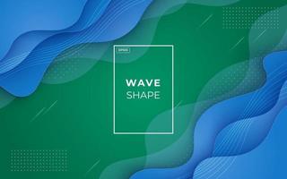 modern abstract green blue colors wavy shape layers geometric design background. eps10 vector