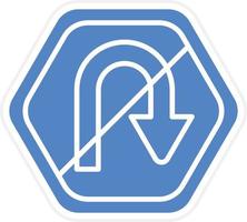 No U Turn Vector Icon Design
