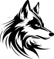 black and white wolf vector graphic illustration