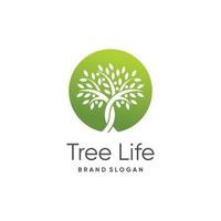 Tree logo design idea with creative concept vector