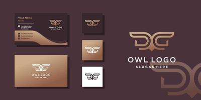 Owl logo design concept with creative style concept vector