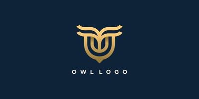 Owl logo design concept with creative style concept vector