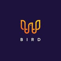 Bird logo design idea with simple line concept vector