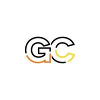 Abstract letter GC logo design with line connection for technology and digital business company. vector