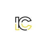 Abstract letter IC logo design with line connection for technology and digital business company. vector