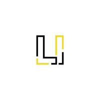 Abstract letter LI logo design with line connection for technology and digital business company. vector