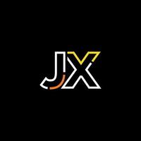 Abstract letter JX logo design with line connection for technology and digital business company. vector