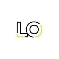 Abstract letter LO logo design with line connection for technology and digital business company. vector