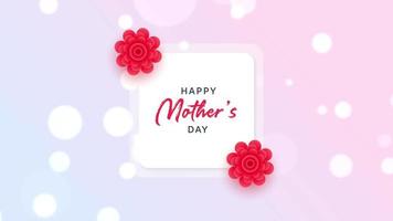 Happy mothers day event poster with two flower video