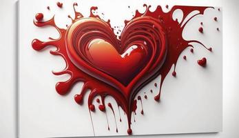 rojo corazón, rojo amor forma en blanco fondo, contento enamorado día fondo, corazón forma, amar, emoción, enamorado tarjeta, San Valentín día, felicidad, bandera, diseño, antecedentes, generar ai foto