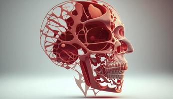 human head anatomy 3d rendering, Generate Ai photo