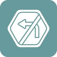 No Left Turn Vector Icon Design