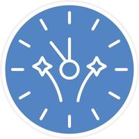 New Year Clock Vector Icon Design