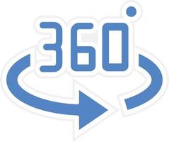 360 Degrees Vector Icon Design
