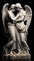 Amour and Psyche white marble statue epic photo