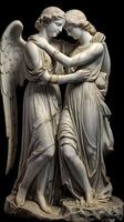 Amour and Psyche marble statue epic photo