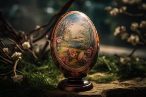 Cinematic close-up shot of a beautifully decorated Egg photo