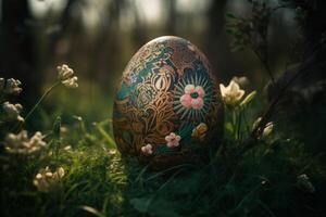 Close-up shot of a beautifully decorated Egg photo