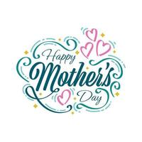Happy Mother's Day Lettering with Colorful Doodle Style. Can be Used for Greeting Card, Poster, Banner, or T Shirt Design vector