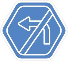 No Left Turn Vector Icon Design