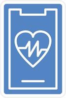 Mobile Heart Rate Vector Icon Design