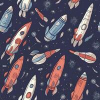 Rockets abstract seamless patterns. . photo