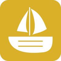 Sailing Boat Vector Icon Design