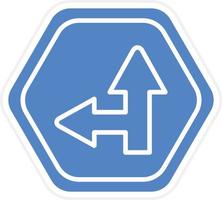 Side Road Left Vector Icon Design